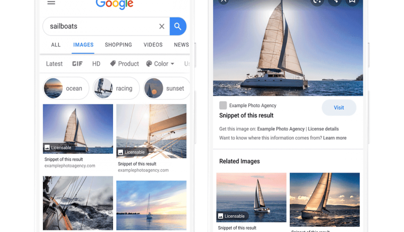 Информация о лицензиях на изображения заметной в Google Картинках | Студия «WEBLUX»