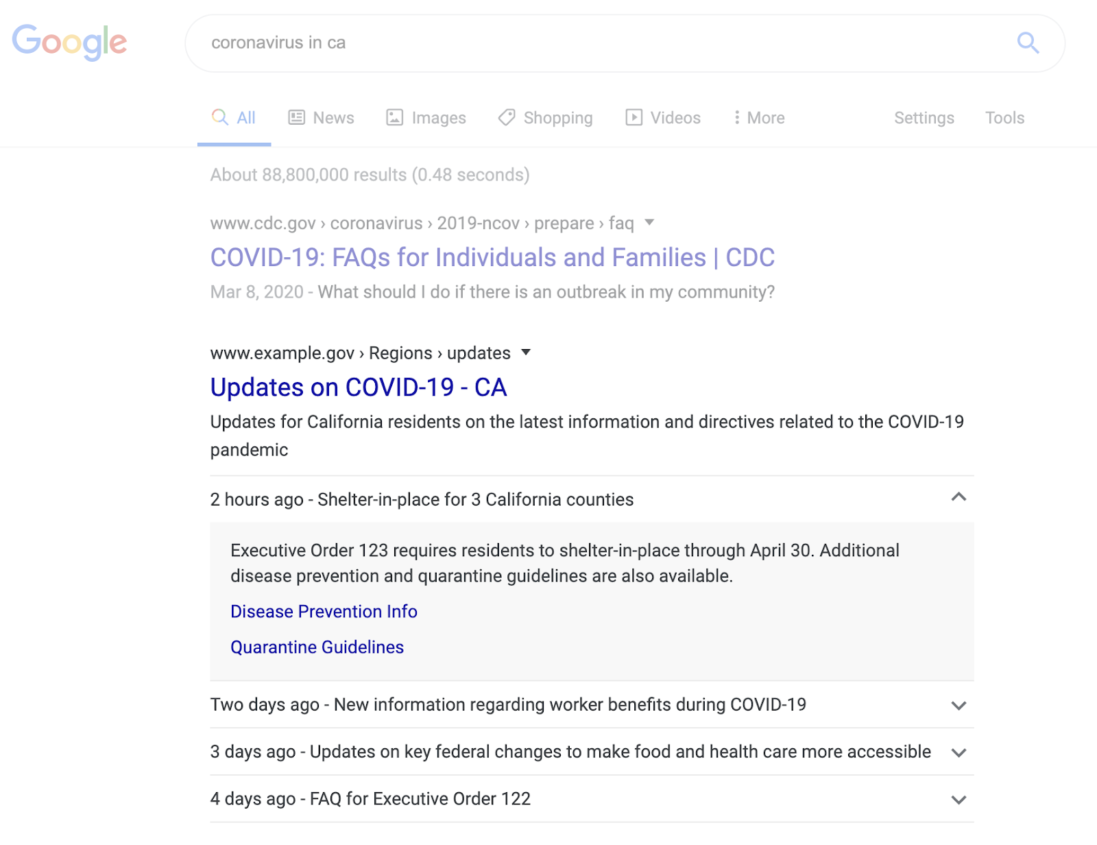 Новый способ показа сообщений о COVID-19 в Google Поиске | Студия «WEBLUX»