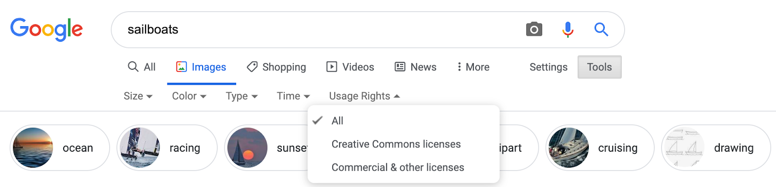 Информация о лицензиях на изображения заметной в Google Картинках | Студия «WEBLUX»